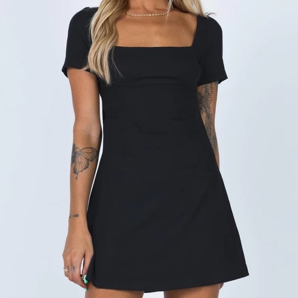 Princess Polly HASTINGS MINI DRESS BLACK XS size 0 - Picture 2 of 5